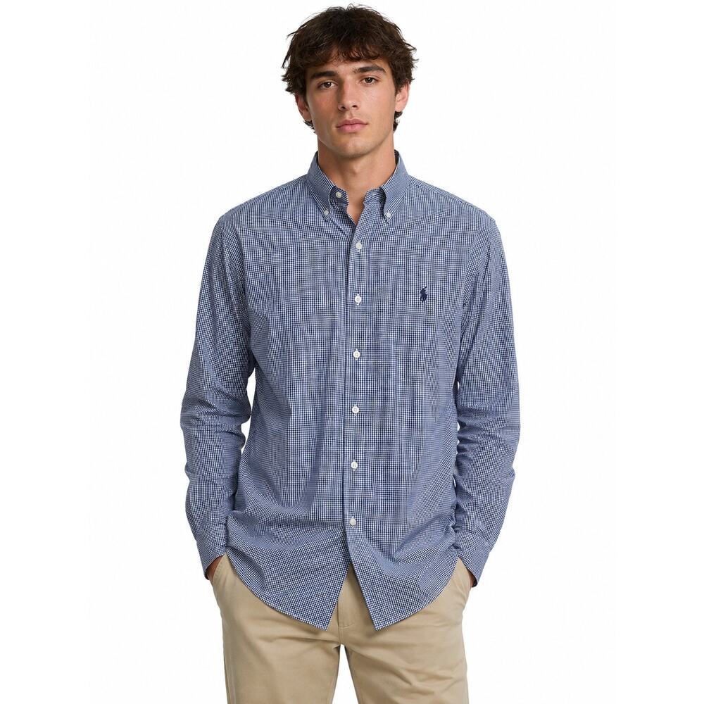 FLAWED VTG Ralph Lauren Blake Plaid Blue/White Long Sleeve Button Down- XXL
